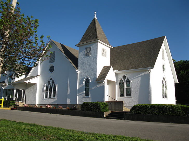 Igreja, cristão, arquitetura, campanário, Siloam springs, Arkansas