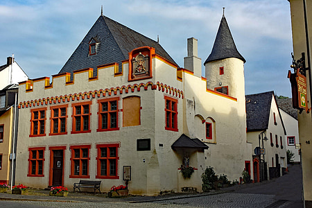 Bernkastel, stack-ikoner, Mosel, Sachsen, Tyskland, gammal byggnad, vin
