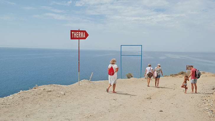 Grecia, KOs, resorte caliente, mar, vacaciones, senderismo, personas de los turistas