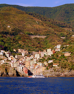mare, montagna, Riomaggiore, Liguria, Italia, cinque terre