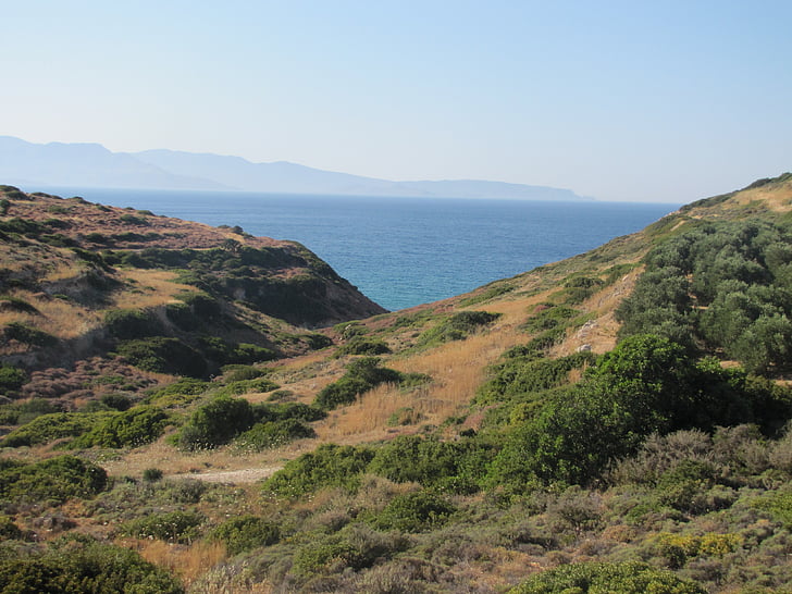 paisagem, modo de exibição, Mediterrâneo, Ilha de Creta, férias