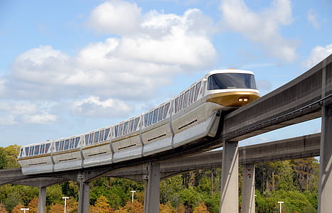 monorail, tram, transport, railway, vehicle, train, theme park
