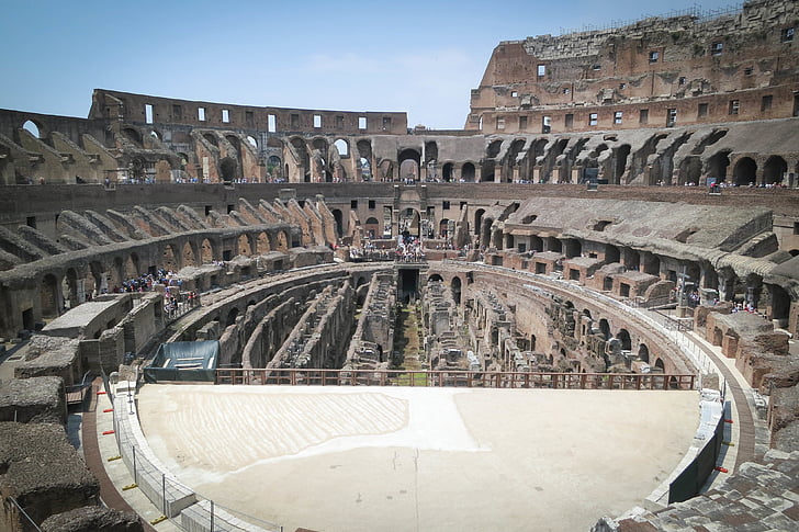 aerial, photo, arena, Colosseum, Rome, Italy, history