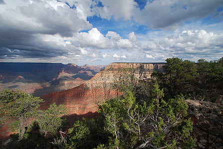 grand canyon vista, canyon, arizona, park, stormy skies, plateau, attraction