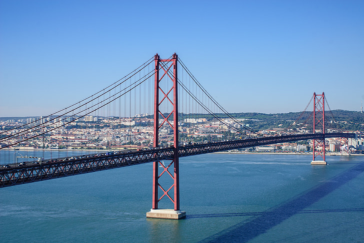 Ponte 25 de abril, Лиссабон, мост 25 апреля, мост, Португалия, вид, известное место