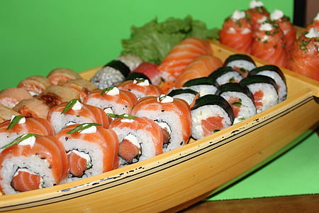 Barca, sushi, Combo, japansk, mat, orientalsk, kombinert
