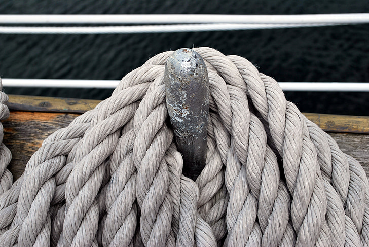 virvė, prijungimas, mazgas, jūrų laivas, susieti mazgas, detalus vaizdas, Buriavimas
