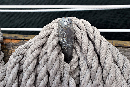 corda, Conectando, nó de, embarcação náutica, deu nó, close-up, vela