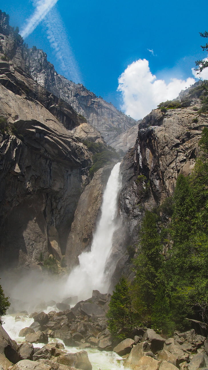 cascada, Yosemite, natura, cau, l'aigua, Califòrnia, Nacional