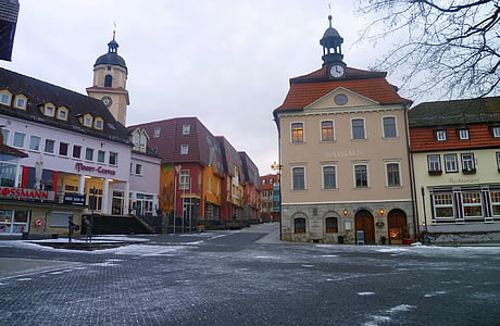 Bad salzungen, Thüringen Duitsland, Stadhuis, ruimte, marktplaats, markt, Duitsland