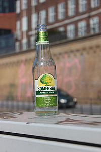 beer, empty bottle, light green, empty, transparent, drink, thirst