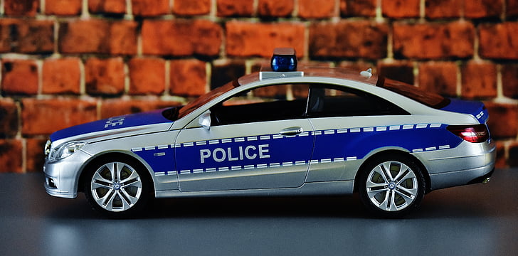 Mercedes benz, modell bil, politiet, patrulje bil, kjøretøy, lekebil, kjøretøy