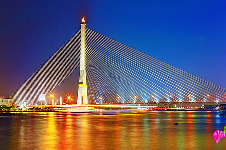 Rama viii мост, Бангкок, мост, Таиланд, Рама, Ориентир, здание