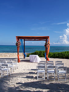 メキシコ, ビーチ, 砂, 海, 水, リゾート, 結婚式