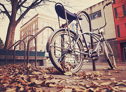 bicycle, bike, lock, locked, old, sepia, transportation