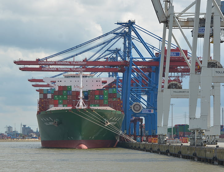 frachtschiff, cargobot, tehnologie, nava, CSCL mercur, Hamburg, port