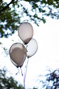 gaisa balons, baloni, persona, Priecīgus, svinības