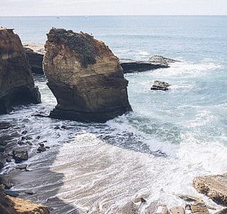 stranden, Cliff, kustnära, skum, landskap, Ocean, Rock