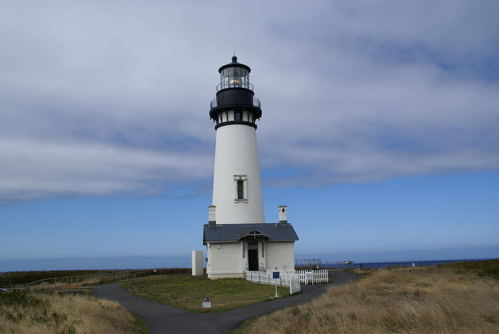 Lighthouse, Oregon, kusten, landskap, kustnära, historiska, säkerhet