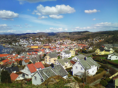 Egersund, Noruega, ciutat, ciutat, urbà, casa, cases