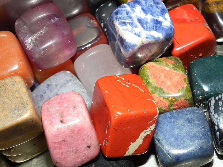 permata, warna-warni, warna, alam, semi batu permata, batu, kubus
