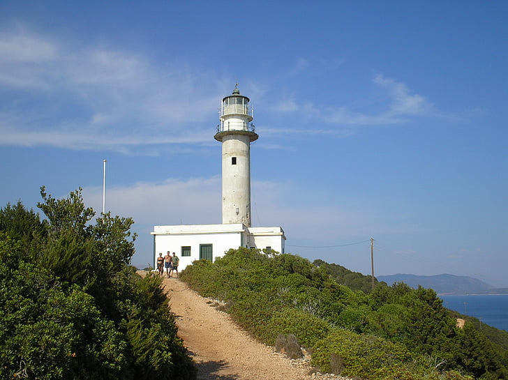 phare, Lefkada, Lefkas, Grèce, maison légère, méditerranéenne, tour