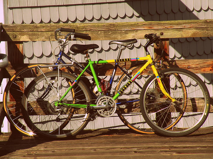 dviratis, dviratis, važinėti, kelionė, spalvinga dviračiai