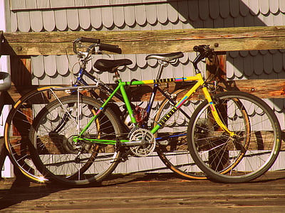 cykel, cykel, rida, resa, färgglada cyklar