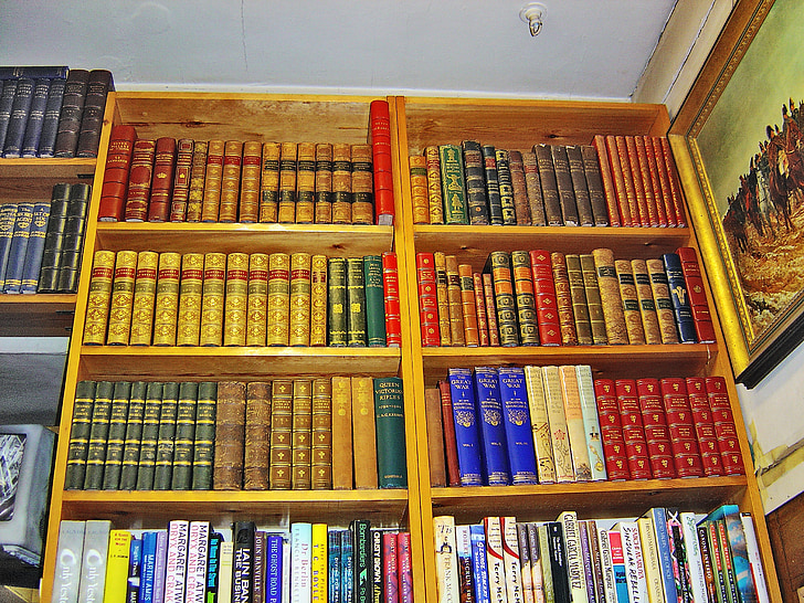 Kitaplar, kitap rafı, Kütüphane, kitabevi, bilgi, yazma, mağaza