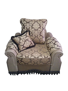 肘掛け椅子, 美しい, 茶色, インテリア, 簡単, 布張りの家具, パターン