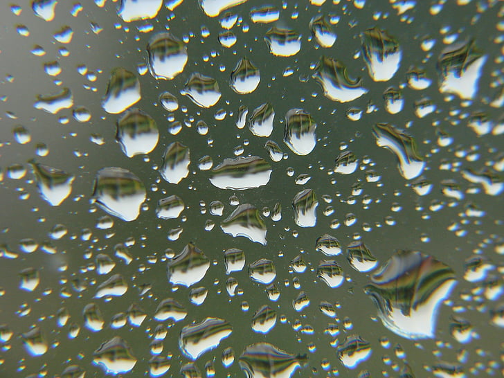 deszcz, krople, szkło, okno, krople deszczu, wody, mokra