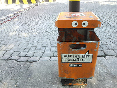 basura, bote de basura, eliminación de desechos, basura, residuos, Munich, cesto de residuos
