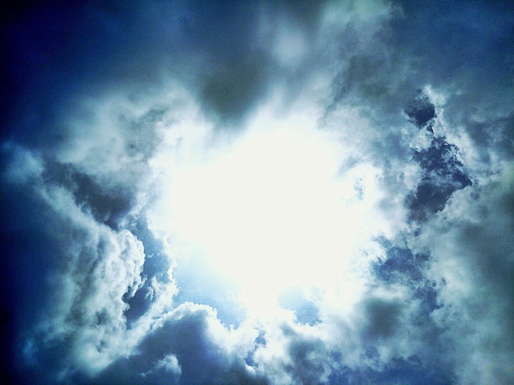 Sky, lumière du soleil, nuageux, nature, ensoleillée, été, bleu