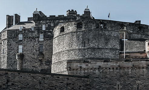 Edinburgh, slott, Edinburgh castle, fort, arkitektur, historia, vägg - byggnaden har