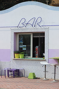 bar, kiosk, vijolična, oglas, neon, neon pisave