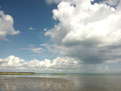 море, небе, облак, морски пейзаж, природата, Ирландия, слънце