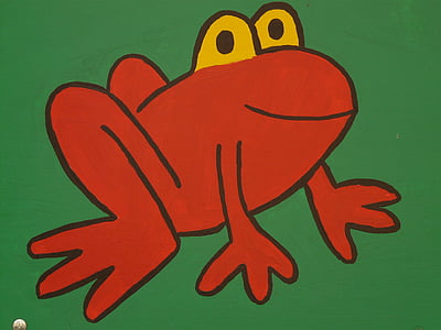 żaba, postać z kreskówki, Rysunek, śmieszne, obraz, zwierząt, Rysunek