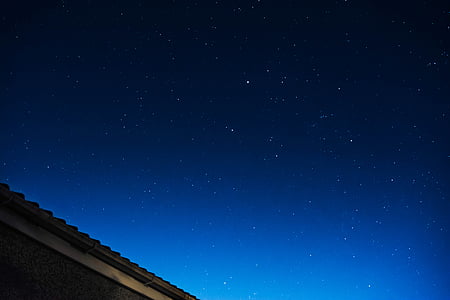 Star, natt, tid, himmelen, natt star, blå, innebygd struktur