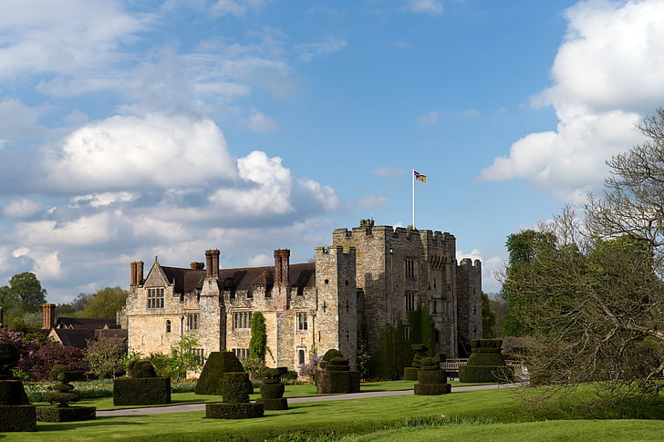 Zamek, Hever castle, Kent, Architektura, fosa, Tudor, komin
