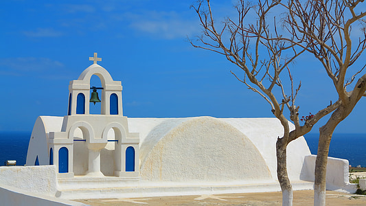 Santorini, Grecja, biały dom