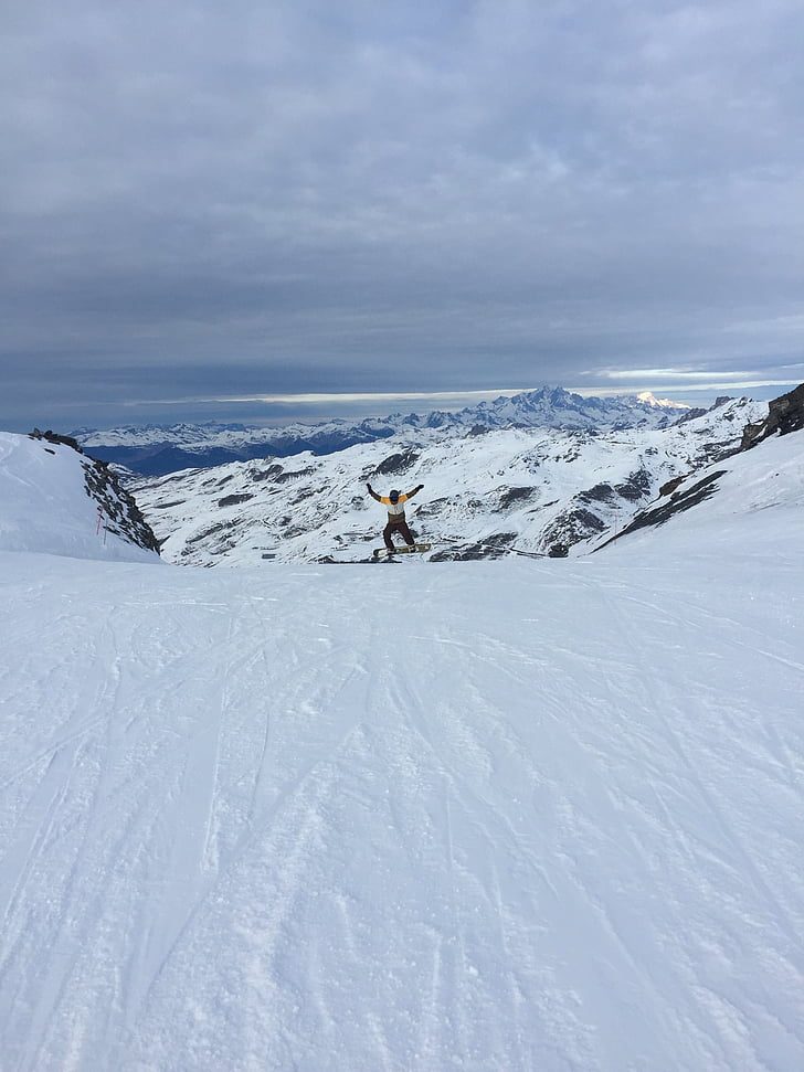 téli, hó, Ski, Dom, Ugrás, snowboard, alpesi
