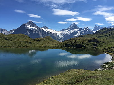 bachalpsee, bergsee, Natura, obraz kalendarz, Oberland Berneński, postkartenmotiv, alpejska