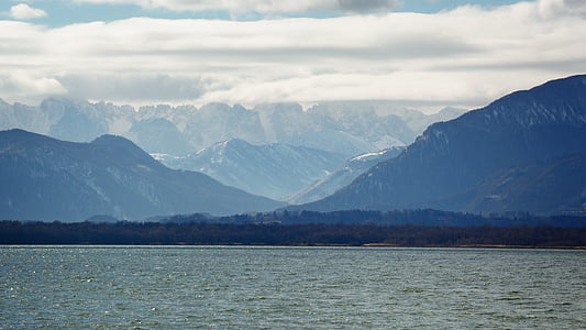pemandangan, Chiemsee, Danau, air, alam, Bavaria, pegunungan