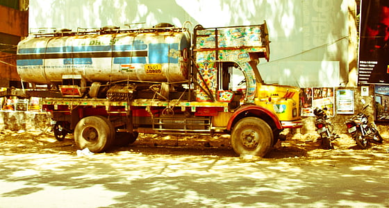 teherautó, India, közlekedés, jármű, teljesítmény, kemény, Oldtimer