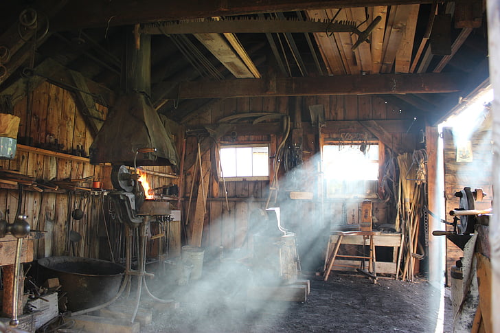 blacksmith, workshop, equipment, metalwork, traditional, barn, shak