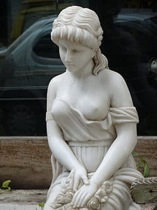 statue, woman, art