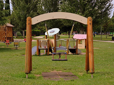 swing, game, park, green, garden, children's games, playground