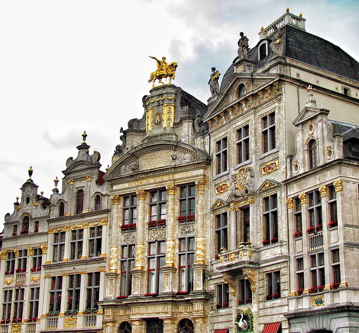 Brusel, Belgie, náměstí Grand place, budovy, turistická atrakce, Evropa, Architektura