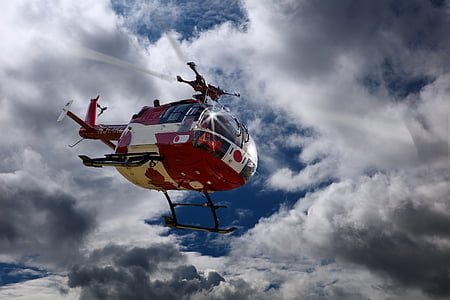 hélicoptère de sauvetage, médecin de garde, missions de secours aérien, mouche, hélicoptère ambulance, hélicoptère, moniteurs de sauvetage vol