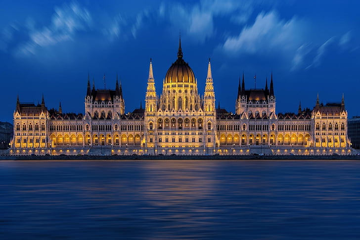 Budimpešta, Buda, zatiranje, Parlament, Madžarski parlament, Donave, odsev